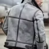 Aviator Grizzle Grey Shearling Jacket 1