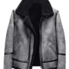 Aviator Grizzle Grey Shearling Jacket