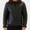 Aviator Tobacco Brown Shearling Fur Jacket