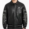Avirex Goth Black Leather Jacket Mens
