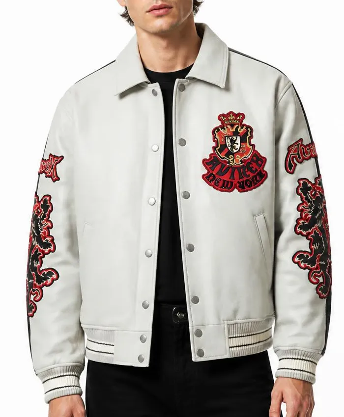 Avirex Two-Tone Goth Leather Jacket Mens