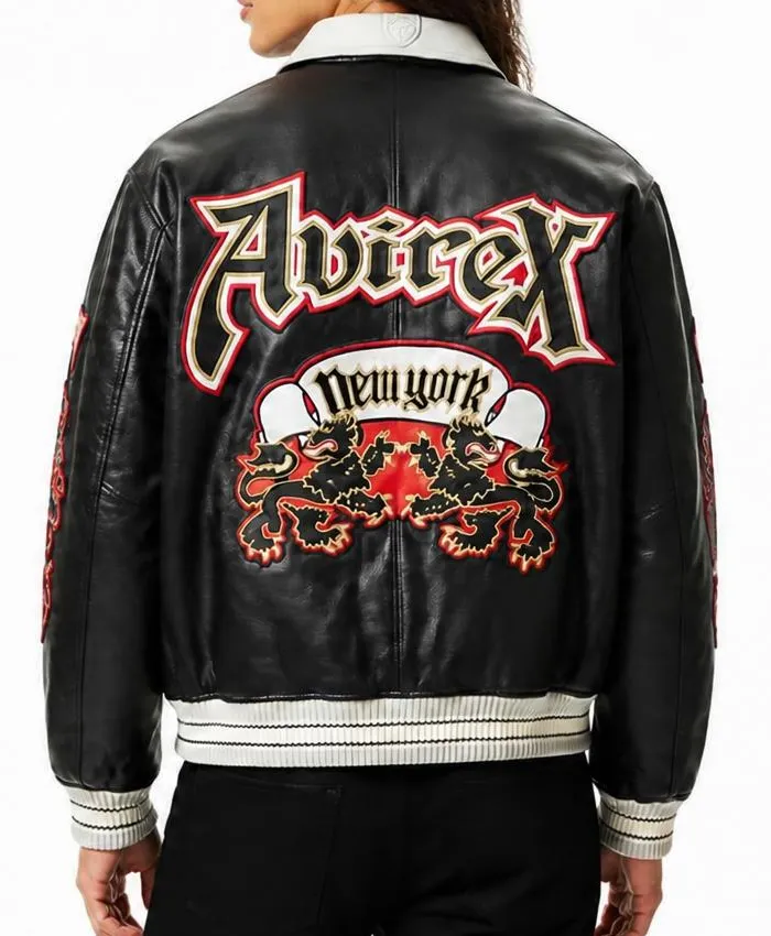 Avirex Two-Tone Goth Leather Jacket Women