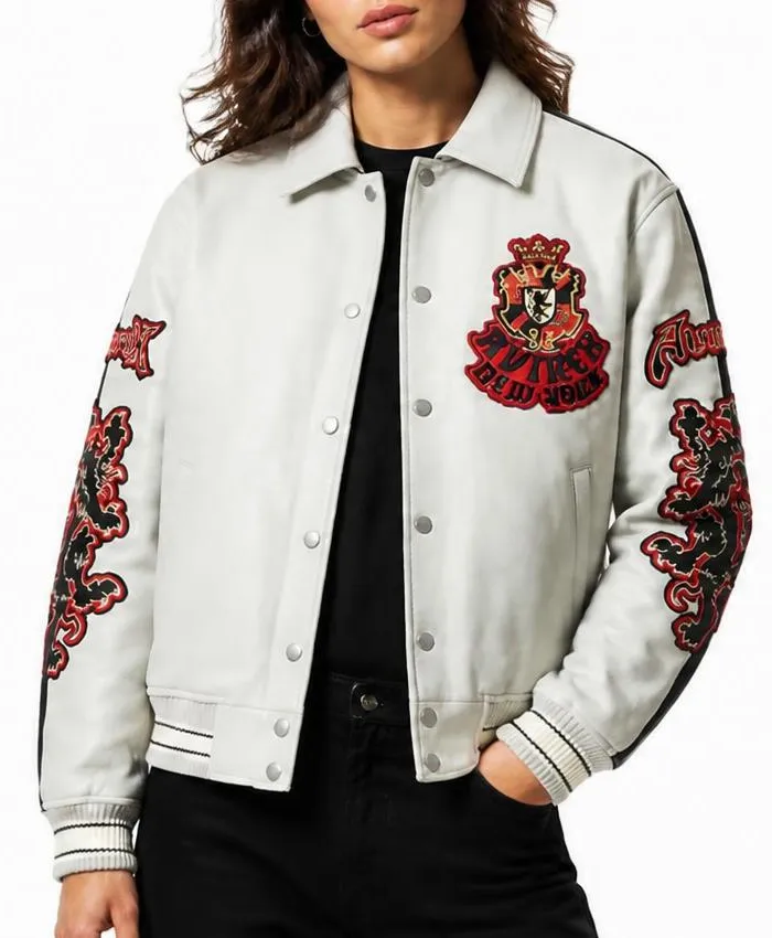 Avirex Two-Tone Goth Leather Jacket Womens