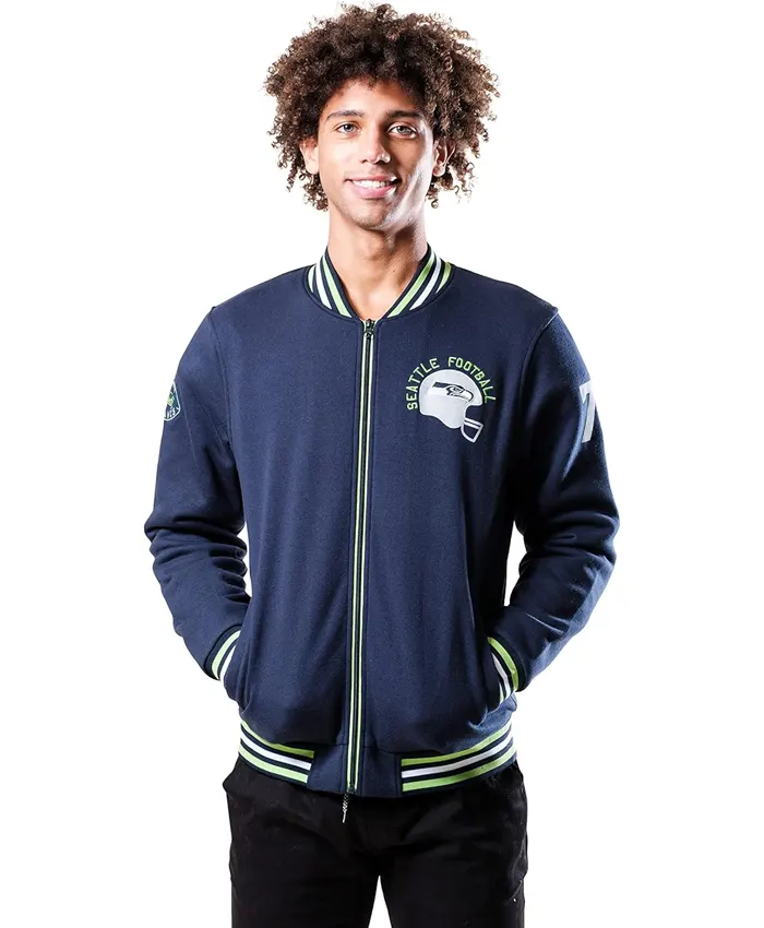 Ayden Kub NFL Seattle Seahawks Full Zipper Bomber Jacket
