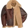 B 3 1941 Pearl Harbor Brown Leather Fur Jacket