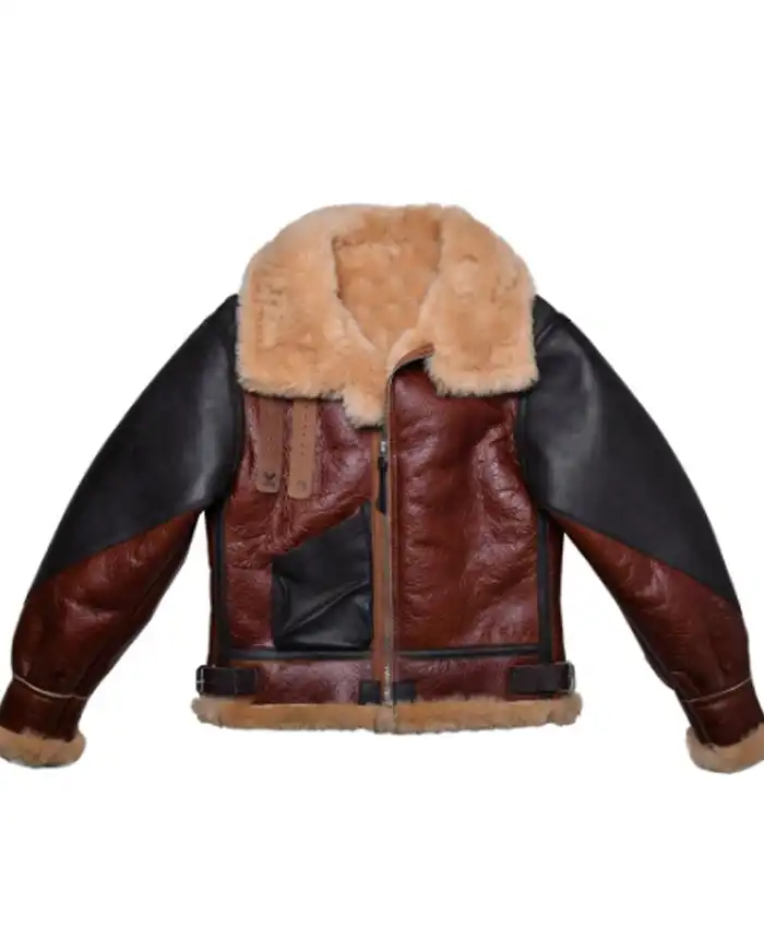 B 3 Aviator RAF Reddish Shearling Fur Jacket