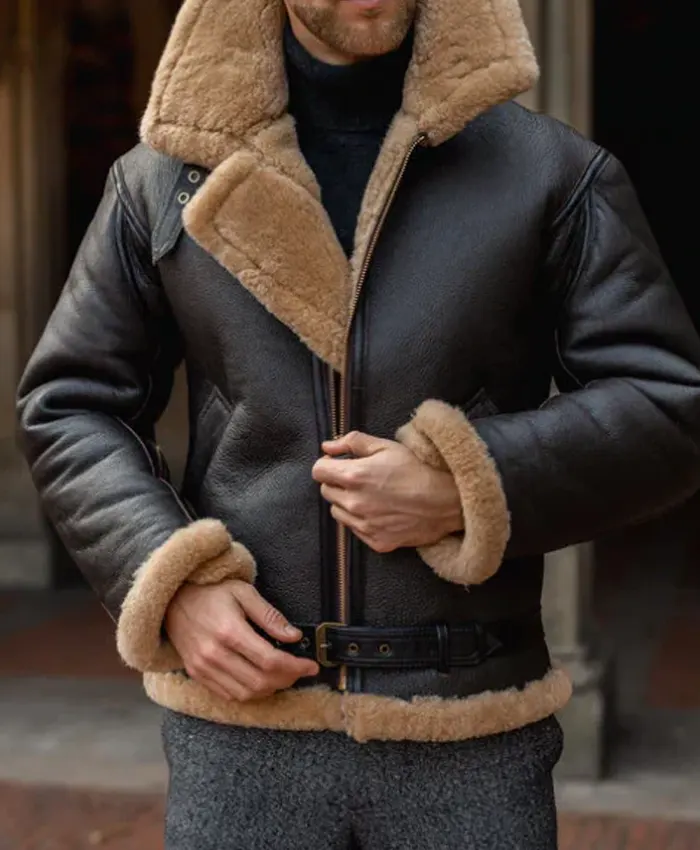 B 3 Aviator Raf Shearling Sheepskin Flying Jacket 1