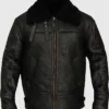 B 3 Aviator Shearling Sheepskin Black Jacket