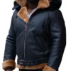B 3 Black Shearling Aviator Jacket