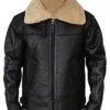B 3 Black Shearling Sheepskin Jacket