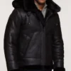 B 3 Black Sheepskin Shearling Jacket