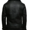 B 3 Black Sheepskin Shearling Leather Fur Jacket