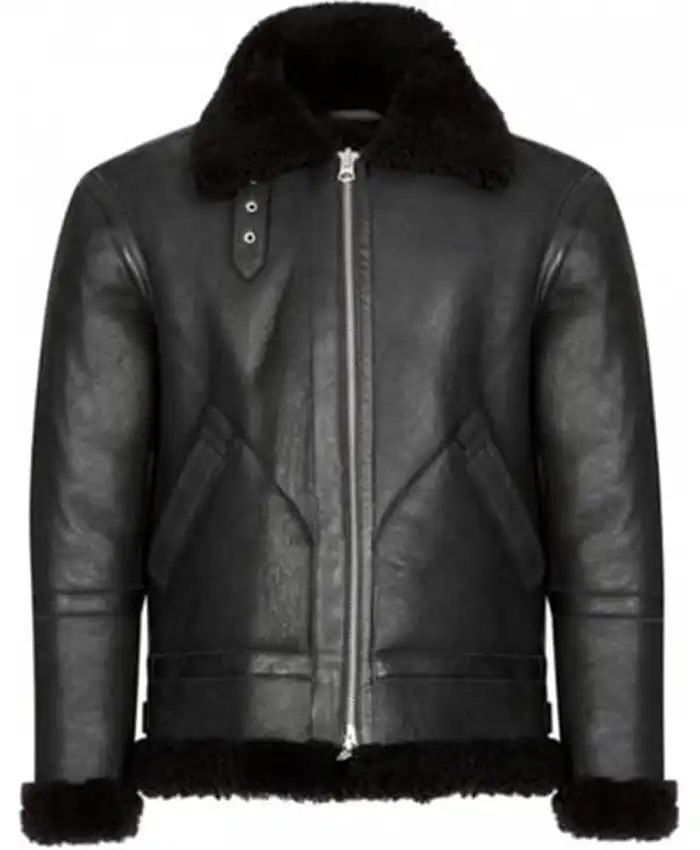 B 3 Black World War 2 Shearling Sheepskin Flying Jacket