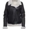 B 3 Jaynes Sheepskin Black Biker Shearling Jacket