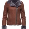 B 3 Reynas Tan Sheepskin Shearling Jacket