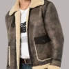 B 3 Sheepskin Leather Shearling Brown Jacket
