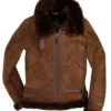 B 3 Suede Leather Shearling Fur Jacket