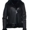 B 3 Tashas Black Sheepskin Shearling Jacket