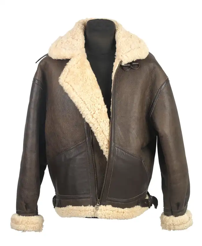 B3 Memphis Belle Sheepskin Flying Black And Ivory Jacket