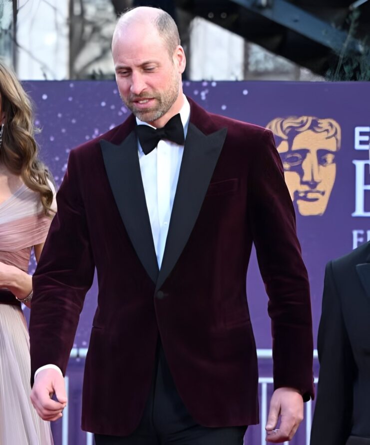 BAFTA Film Awards 2026 Prince Of Wales William Arthur Maroon Velvet Blazer