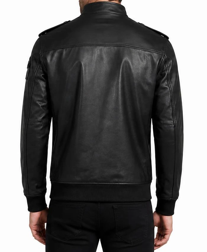 BTS RM World Tour Arirang Black Leather Jacket Men