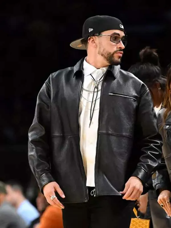 Bad Bunny Leather Black Jacket