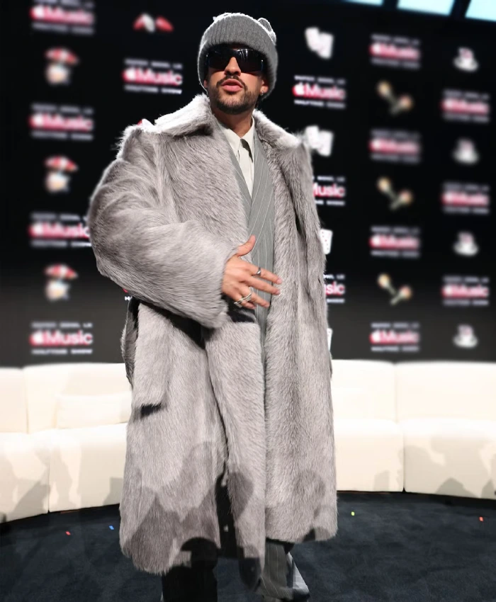 Bad Bunny Super Bowl LX Halftime Show Shearling Coat