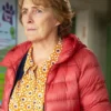 Bad Sisters S02 Fiona Shaw Red Puffer Jacket