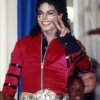 Bad World Tour 1987 Michael Jackson Red Satin Jacket Multiple Belts On Sleeves