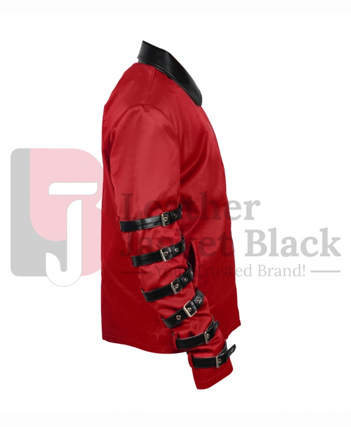 Bad World Tour 1987 Michael Jackson Red Satin Jacket With Multiple Belts On Sleeves
