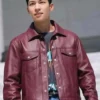 Bad And Wi Ha Joon Crazy Maroon Leather Jacket