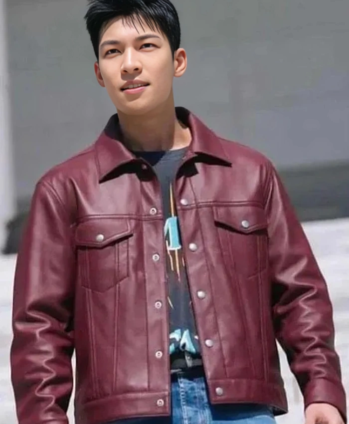 Bad And Wi Ha Joon Crazy Maroon Leather Jacket