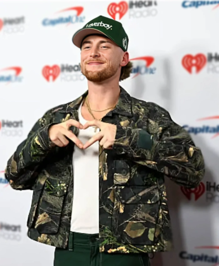 Bailey Zimmerman 2025 IHeartRadio Music Festival Olive Green Camo Jacket