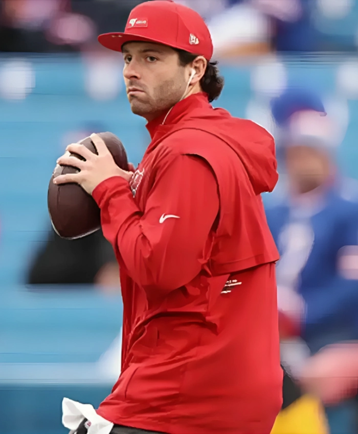 Baker Mayfield Buccaneers Sideline Anorak Red Hoodie Jacket