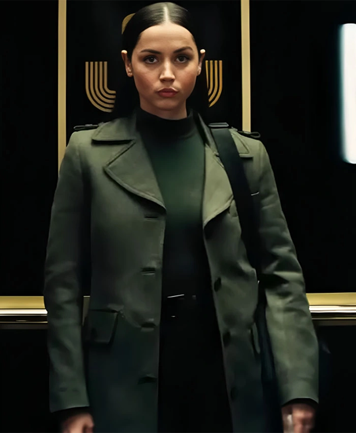 Ballerina 2025 Ana De Armas Green Trench Coat