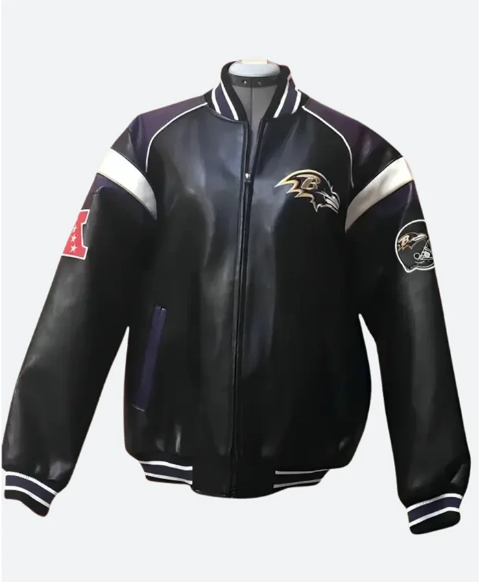 Baltimore Ravens Black Bomber Leather Jacket