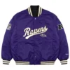 Baltimore Ravens Golf Wang 2025 Purple Satin Full Snap Bomber Jacket