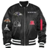 Baltimore Ravens MA 1 Bomber BLack Jacket