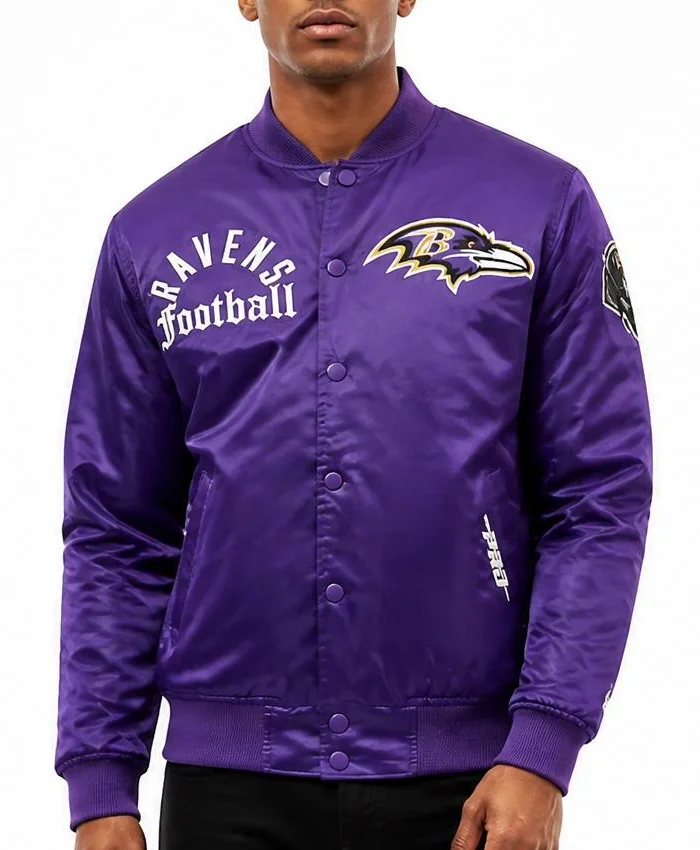 Baltimore Ravens Purple Satin Jacket Mens