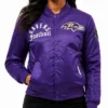 Baltimore Ravens Purple Satin Jacket Womens