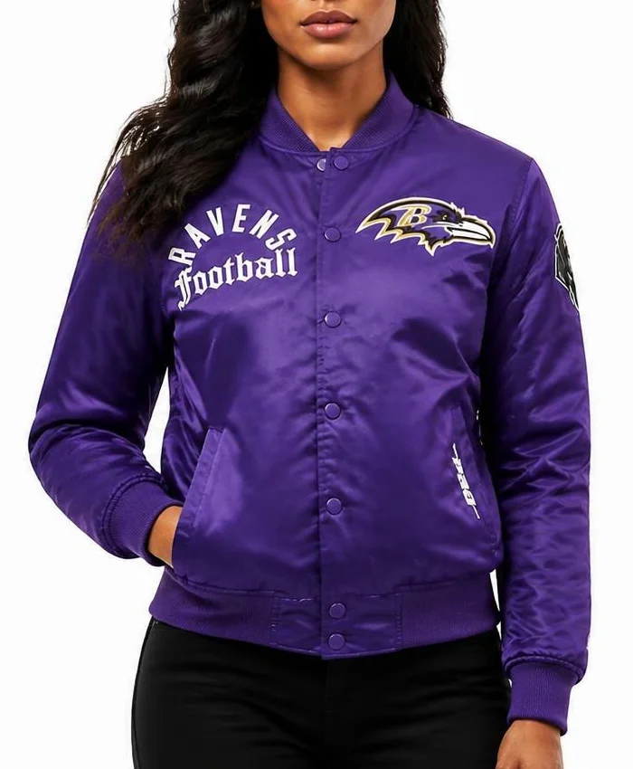 Baltimore Ravens Purple Satin Jacket Womens