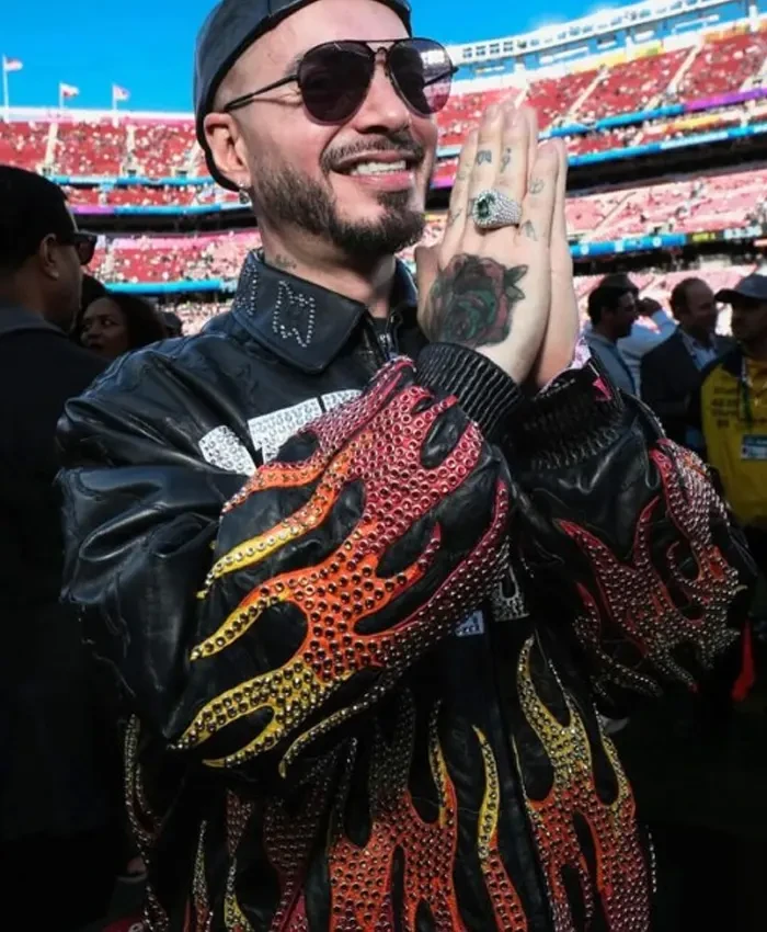 Balvin X Nike Air Jordan Super Bowl Leather Jacket