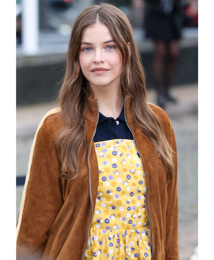 Barbara Palvin Paris Show Brown Suede Jacket - Image 2