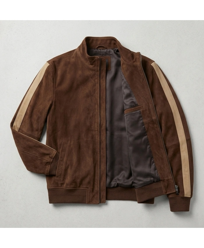 Barbara Palvin Paris Show Brown Suede Jacket - Image 4