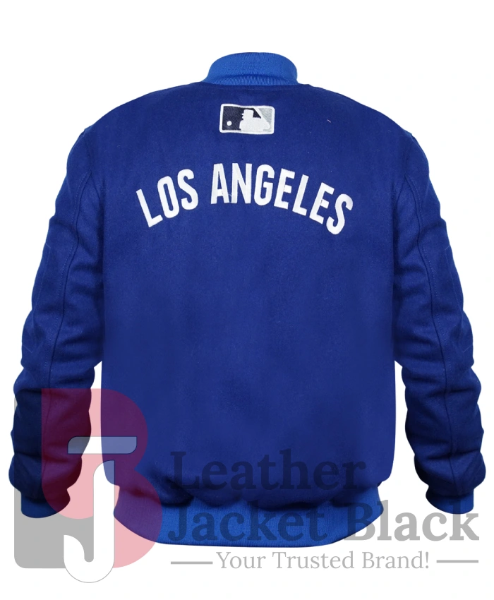 Baseball Team Los Angeles Dodgers Dugout Blue Wool Bomber Jacket For Men And Women