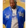 Basketball Coach Ivan Thomas Hampton University 2026 Blue Satin Varsity Jacket