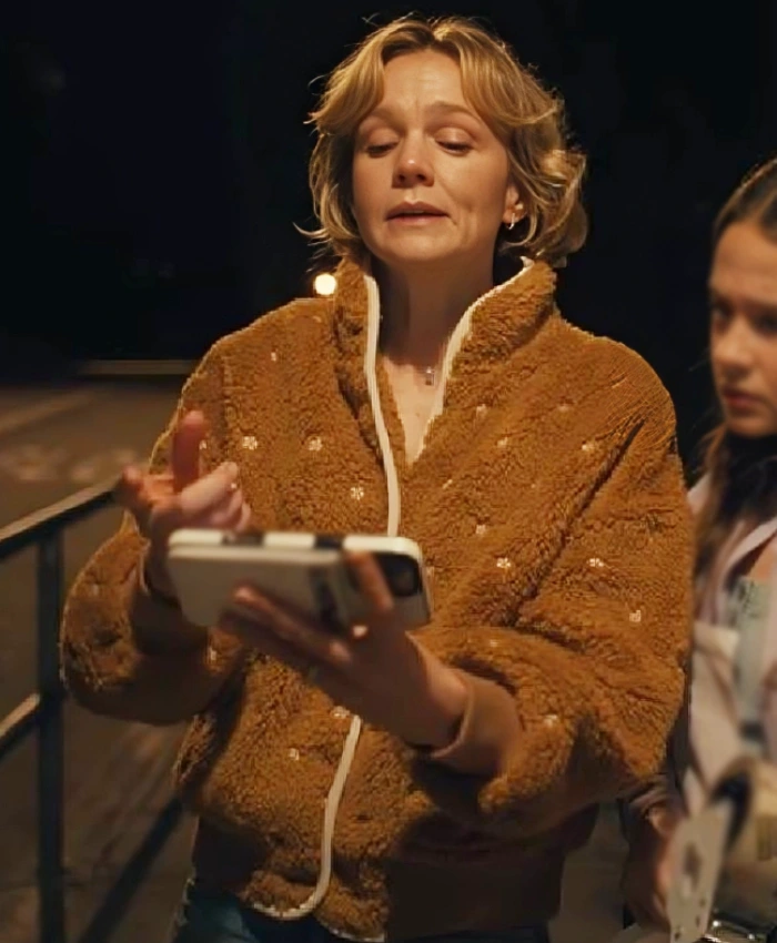 Carey Mulligan Beef S02 Sherpa Fleece Brown Jacket