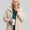 Beige Marshals Dolly Weaver Shearling Jacket