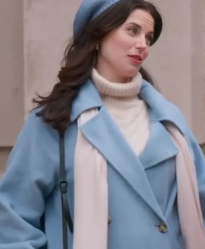 Believe In Christmas Meghan Ory Blue Wool Coat
