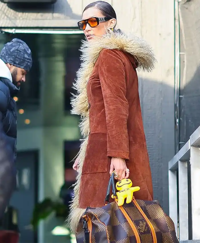 Bella Hadid NYC Shearling Coat